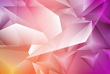Light Pink, Yellow vector layout with lines, triangles.