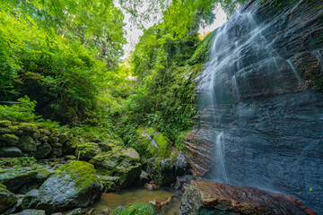 マイナスイオンで癒しを感じる不動の滝