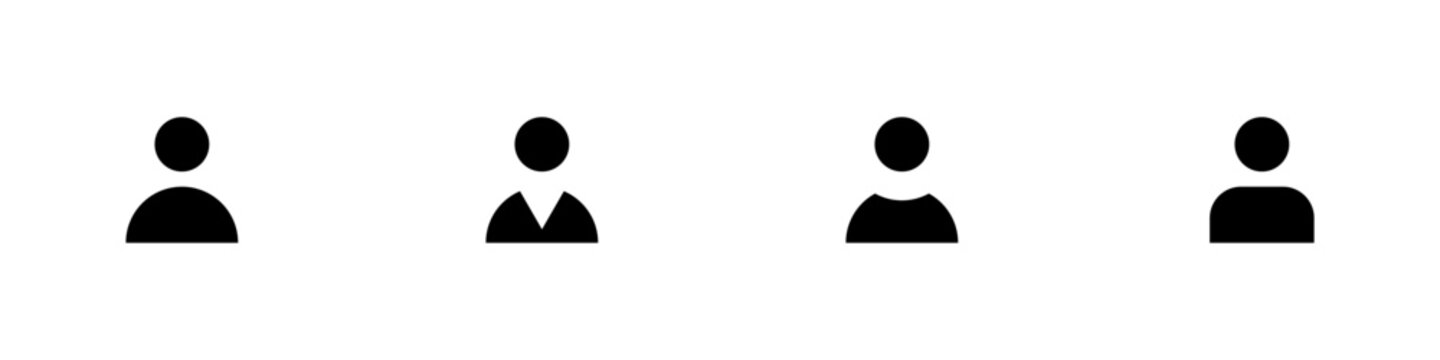 Conjunto de iconos de usuario. Concepto de perfil y avatar. Ilustración vectorial, estilo silueta negro