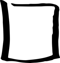 rectangle symbol design elements. ink brush stroke illustration. line stroke element on isolated background.