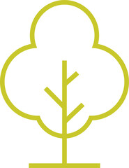 tree thin line icon design. simple tree illustration in green color