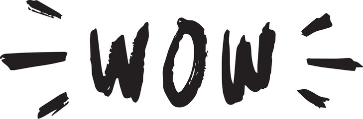 wow word illustration stickers design