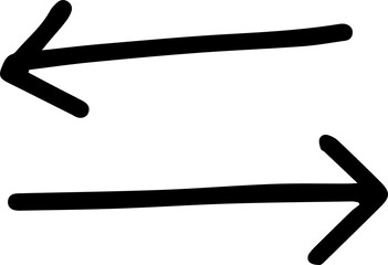left and right hand drawn arrow illustrations