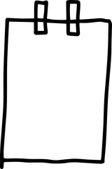 business themed in doodle illustration. cute and simple memo and notebook in cartoon hand drawn design element	