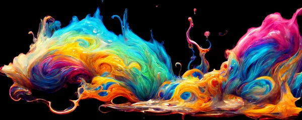 Deurstickers abstract random color explosion illustration © CESARVR