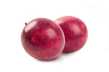 Passion fruit isolated on white background.