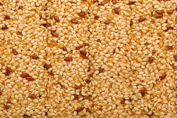Delicious sesame kozinaki as background, closeup