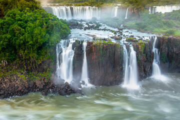 Fototapeta premium Iguazu Falls dramatic landscape, view from Argentina side, South America