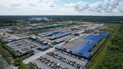 Kuching, Sarawak Malaysia - September 12th 2022: The Samajaya Light Industrial Zone where all the major electronics, solar and semiconductor plants are located