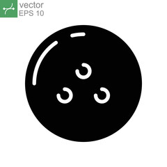 Bowling ball sport icon. solid round ball for Tournament game symbol. Glyph style pictogram for mobile application and website. Vector illustration. Design on white background. EPS 10