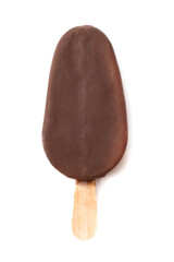 Ice cream isolated on white, top view