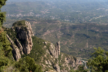 Fototapeta premium view of the valley from montserrat near barcelona, spain