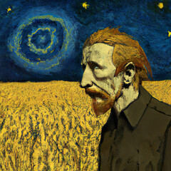 van gogh watching the night sky