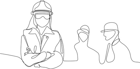 construction manager and engineer working on building site. Vector illustration