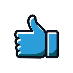 Obraz premium Hand thumb up gesture line icon. Testimonials, like and customer relationship management concept.