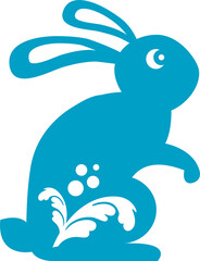 Bunny or Easter rabbit isolated silhouette drawing