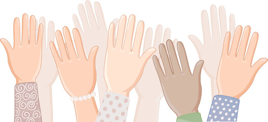 Hand Up in Wedding Day Flat icon design