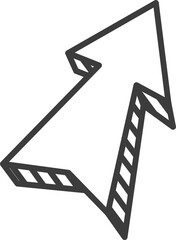 This way arrow button doodle design, next point