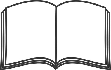 Paper book with blank pages, open textbook novel