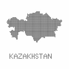 Fototapeta na wymiar Kazakhstan map with grunge texture in dot style. Abstract vector illustration of a country map with halftone effect for infographic. 