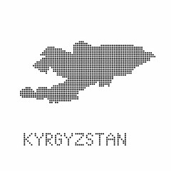 Kyrgyzstan map with grunge texture in dot style. Abstract vector illustration of a country map with halftone effect for infographic. 