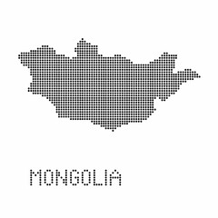 Fototapeta na wymiar Mongolia map with grunge texture in dot style. Abstract vector illustration of a country map with halftone effect for infographic. 