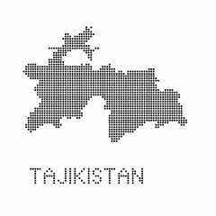 Fototapeta na wymiar Tajikistan map with grunge texture in dot style. Abstract vector illustration of a country map with halftone effect for infographic. 
