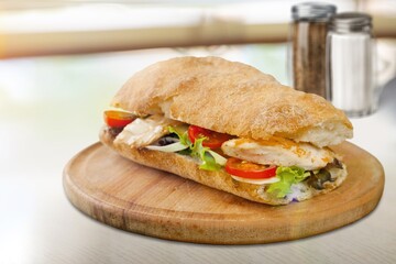 Tasty fresh fast food sandwich