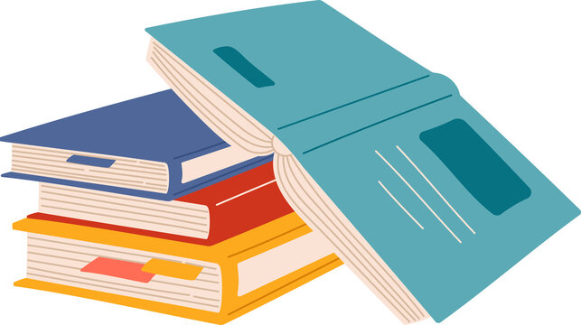 Library textbooks, learning education books pile