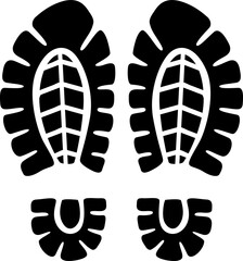 Footprints or footmarks, black human feet tread