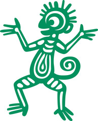 Monkey mayan aztec totem, fantastic animal sign