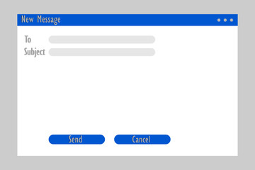 Fototapeta na wymiar window browser new message. Email icon. White text box. Vector illustration. Stock image. 
