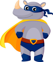 Rhinoceros cartoon animal funny rhino superhero