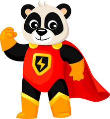 Panda isolated bear cartoon funny animal superhero © Buch&Bee