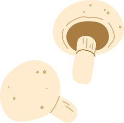 Champignon small mushroom fungi food in flat style