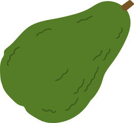 Alligator pear, exotic avocado flat style food