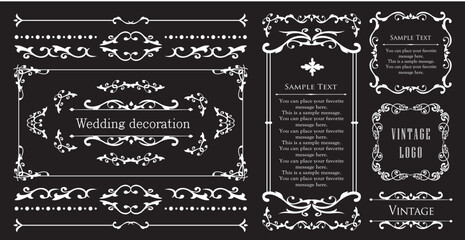 クリスマスモチーフのフレームデザインセット。ゴージャスでエレガントなデザイン素材