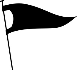 Medieval flag waving on wind, isolated banner icon