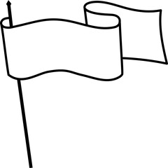 Retro waving banner. Pennant flag, pin marker icon