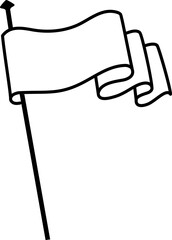 Pennant flag, retro waving banner with scrolls