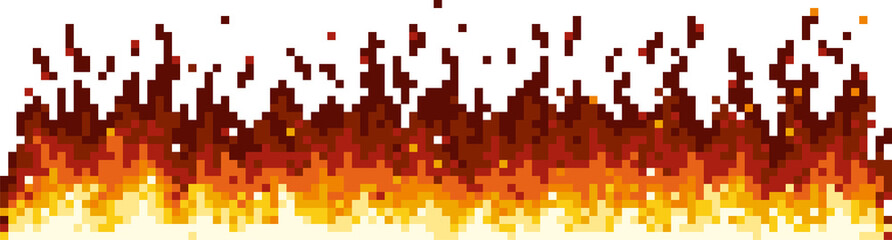Red flame burning fire effect for 8 bit video game © Buch&Bee