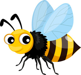 Cartoon honeybee or bee apis, childish character - obrazy, fototapety, plakaty