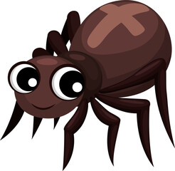 Mite arachnid, tick harvest bug cartoon character