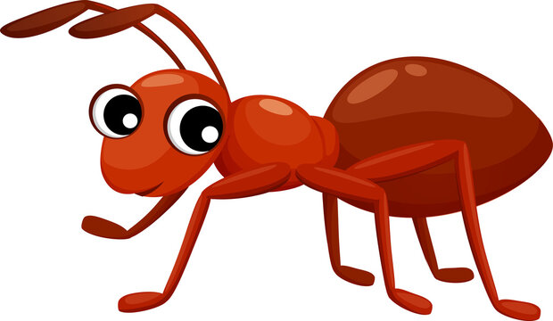 Red ant cartoon insect vector funny kids character