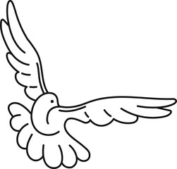 Obraz premium Vector holy bird icon isolated flying dove pigeon