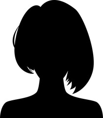Silhouette of young woman, person avatar profile