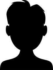 Little male boy avatar, young man profile shadow