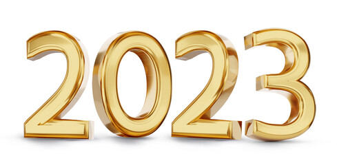 2023 golden bold symbol isolated 3d-illustration
