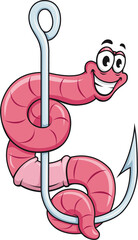 Warm on fishing hook