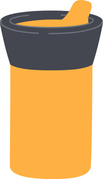 Yellow Reusable Thermo Cup, Thermos Tumbler Icon